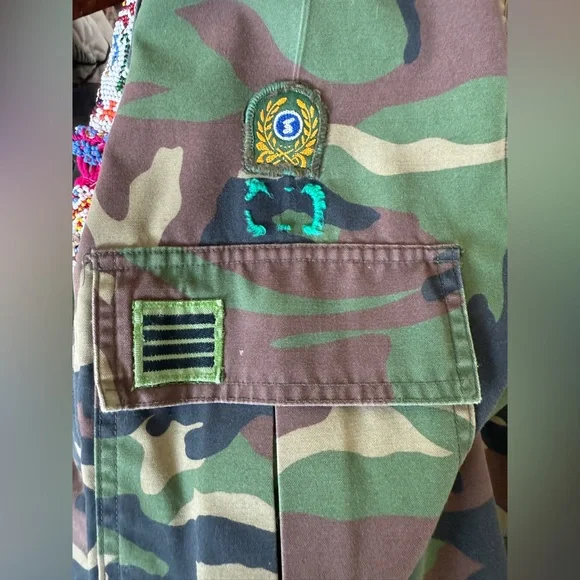 Free People Tricia Fix Camo with Colorful Embroidered Back - Picture 5 of 16